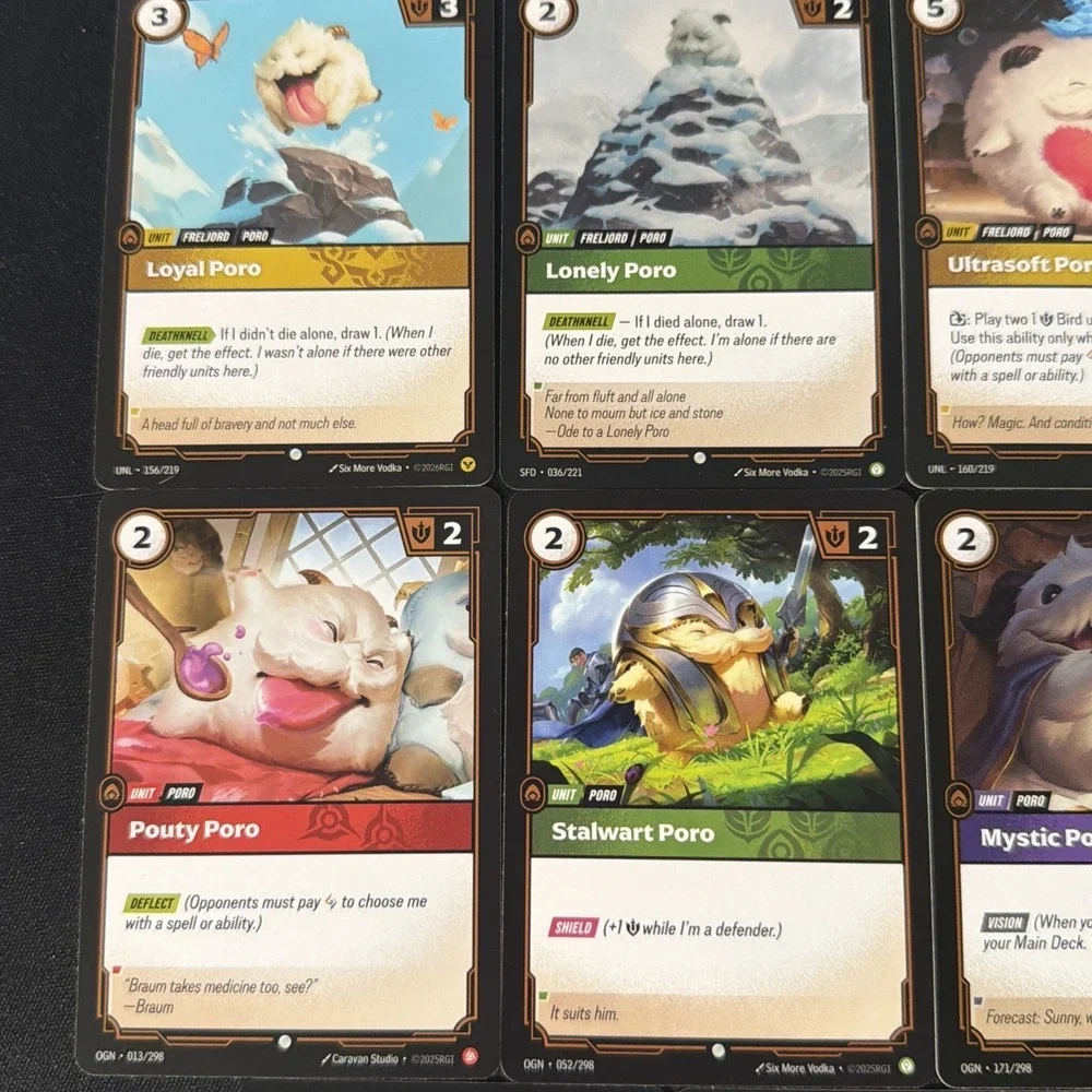 Riftbound TCG Starter Basic Poro Card Collection Lot Of 11 New Mint Condition